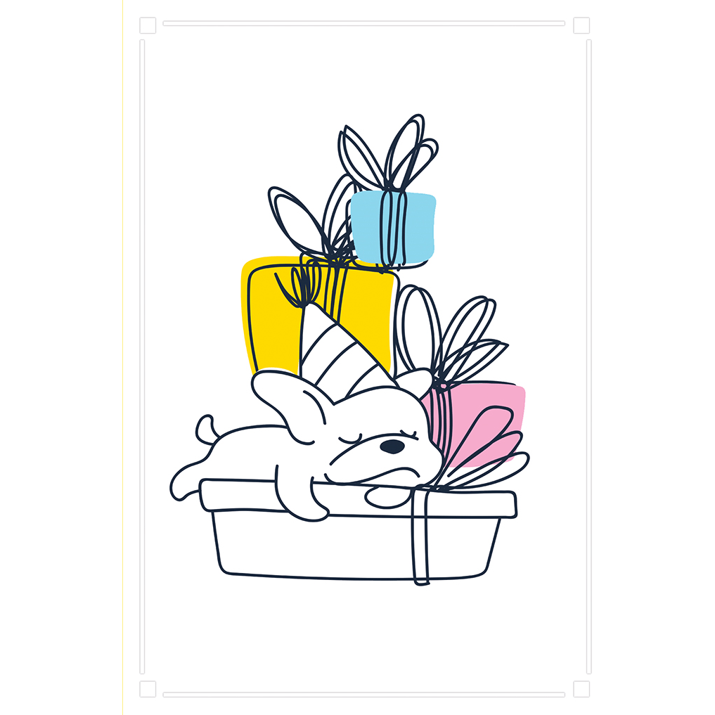 Cute Sleepy Puppy birthday card from Pictura's Everyday Cards collection featuring a adorable puppy illustration.